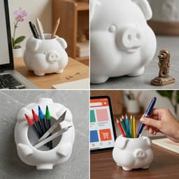 3d In Hình Hình Chú Heo Giá Đỡ Để Bàn mini Hộp Bảo Quản Để Bàn Lưu Trữ Trang Trí Văn Phòng Tượng Heo Dễ Thương 2