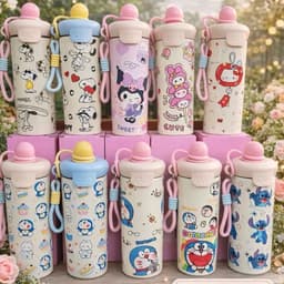 Bình nước giữ nhiệt Hello Kitty 500ml nắp chống tràn thiết kế quai xách tiện lợi mang đi học, đi làm 7