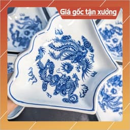 Bộ Bát Đĩa Mặt Trời  Rồng Phượng Cúng Gia Tiên Bát Tràng 3
