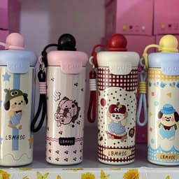 Bình nước giữ nhiệt Hello Kitty 500ml nắp chống tràn thiết kế quai xách tiện lợi mang đi học, đi làm 6