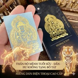 Miếng Dán Điện thoại Phật Bản Mệnh 12 Con Giáp Mạ Vàng Sang Trọng, Trang Trí Điện Thoại Ví Tiền Ý Nghĩa Bình An May Mắn 4