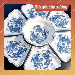Bộ Bát Đĩa Mặt Trời  Rồng Phượng Cúng Gia Tiên Bát Tràng 4