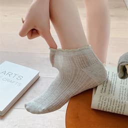 Nữ Tất Mỏng Nhật Bản Hàn Quốc Ren Lưới Màu Trơn Đơn Giản Phù Hợp Với 7