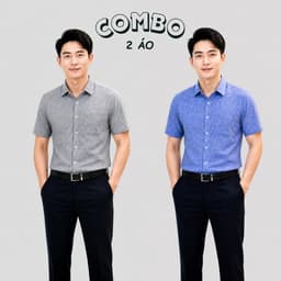 Áo Nam Áo sơ mi nam LINEN XÔ tay ngắn trung niên combo nhiều màu mã 001 chất cotton 9