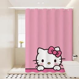 Nhà Vệ Sinh Chống Thấm Nước Vách Ngăn Cửa Phòng Tắm Không Đục Lỗ Rèm Chặn Hoạt Hình Mèo Con Màn Tắm 9
