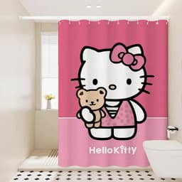 Nhà Vệ Sinh Chống Thấm Nước Vách Ngăn Cửa Phòng Tắm Không Đục Lỗ Rèm Chặn Hoạt Hình Mèo Con Màn Tắm 8