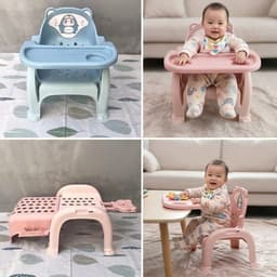Ghế ăn dặm cho bé kiêm ghế gội đầu, ghế ngồi học bài tập tô tập viết tiện ích 3 trong 1 ( có hộp ) SHOP SAMMY 7