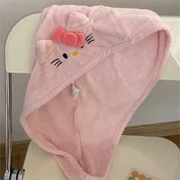 Khăn Quấn Tóc , Khăn Ủ Tóc Nhanh Khô Họa Tiết Mèo Hello Kitty Siêu Hot 5