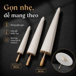 DÙ GIẤY TRẮNG CỔ TRANG DIY – Ô ĐẠO CỤ CHỤP ẢNH, DECOR TIỆC CƯỚI PHONG CÁCH CỔ ĐIỂN 9