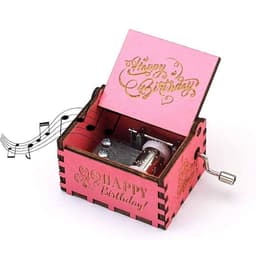 Hộp Nhạc Gỗ Mini in hình HAPPY BIRTHDAY 4 màu ĐỎ ĐEN HỒNG VÀNG - Music Box quà tặng trang trí xinh xắn ý nghĩa 4