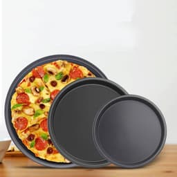 Chảo nướng bánh Pizza bằng thép Carbon chống dính H & X 10 / 11 / 12 / 14 Inch Khay tròn Dụng cụ nhà bếp 9