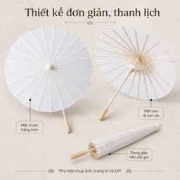 DÙ GIẤY TRẮNG CỔ TRANG DIY – Ô ĐẠO CỤ CHỤP ẢNH, DECOR TIỆC CƯỚI PHONG CÁCH CỔ ĐIỂN 7