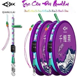 Trục câu cá, trục buộc sẵn trục tím, có đầu dây PE in - ĐỒ câu giá rẻ 88 1