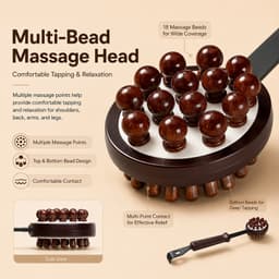 Búa đấm massage hai mặt hạt gỗ thật - Dụng cụ giảm đau, thông kinh lạc, cải thiện sức khỏe toàn thân. 8