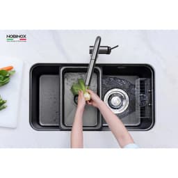 CHẬU RỬA BÁT 1 HỐ NOBINOX NOVA A284B | KÍCH THƯỚC 82CM X 46CM | HÀNG CHÍNH HÃNG 1