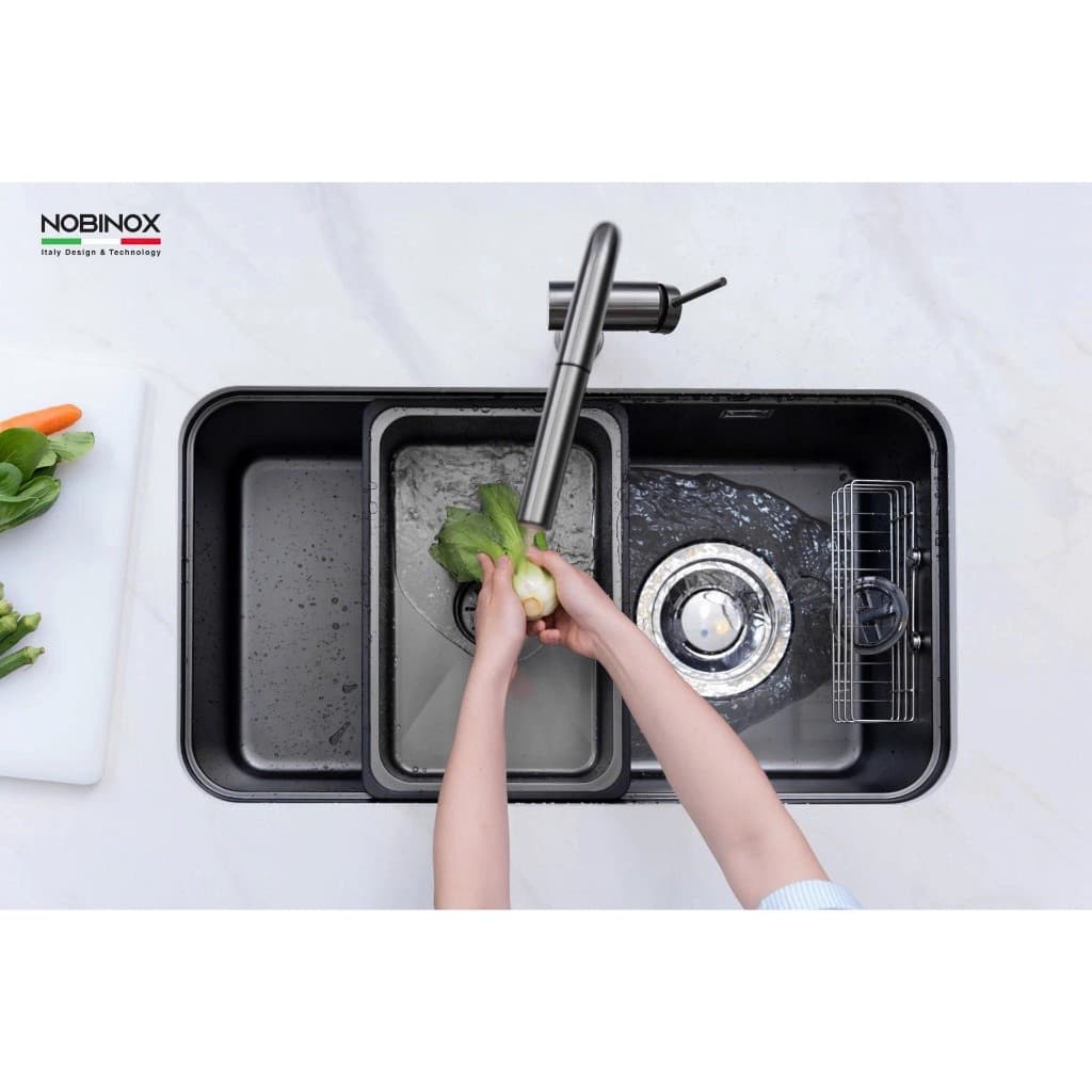 CHẬU RỬA BÁT 1 HỐ NOBINOX NOVA A284B | KÍCH THƯỚC 82CM X 46CM | HÀNG CHÍNH HÃNG