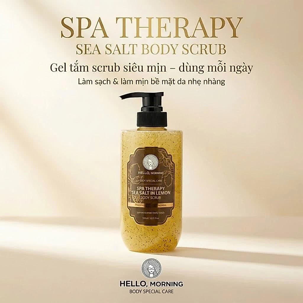 Sữa Tắm Tẩy Tế Bào Chết 2IN1 Hello Morning Hương Chanh Tây 500ml - Sáng Da Mịn Màng, Thơm Mát