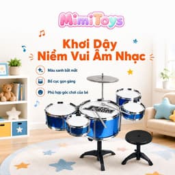 Bộ Nhạc Cụ Trống Jazz MimiToys - Đồ Chơi Âm Nhạc Có Ghế Cho Bé Trai Bé Gái 2