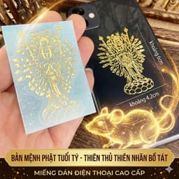 Miếng Dán Điện thoại Phật Bản Mệnh 12 Con Giáp Mạ Vàng Sang Trọng, Trang Trí Điện Thoại Ví Tiền Ý Nghĩa Bình An May Mắn 3
