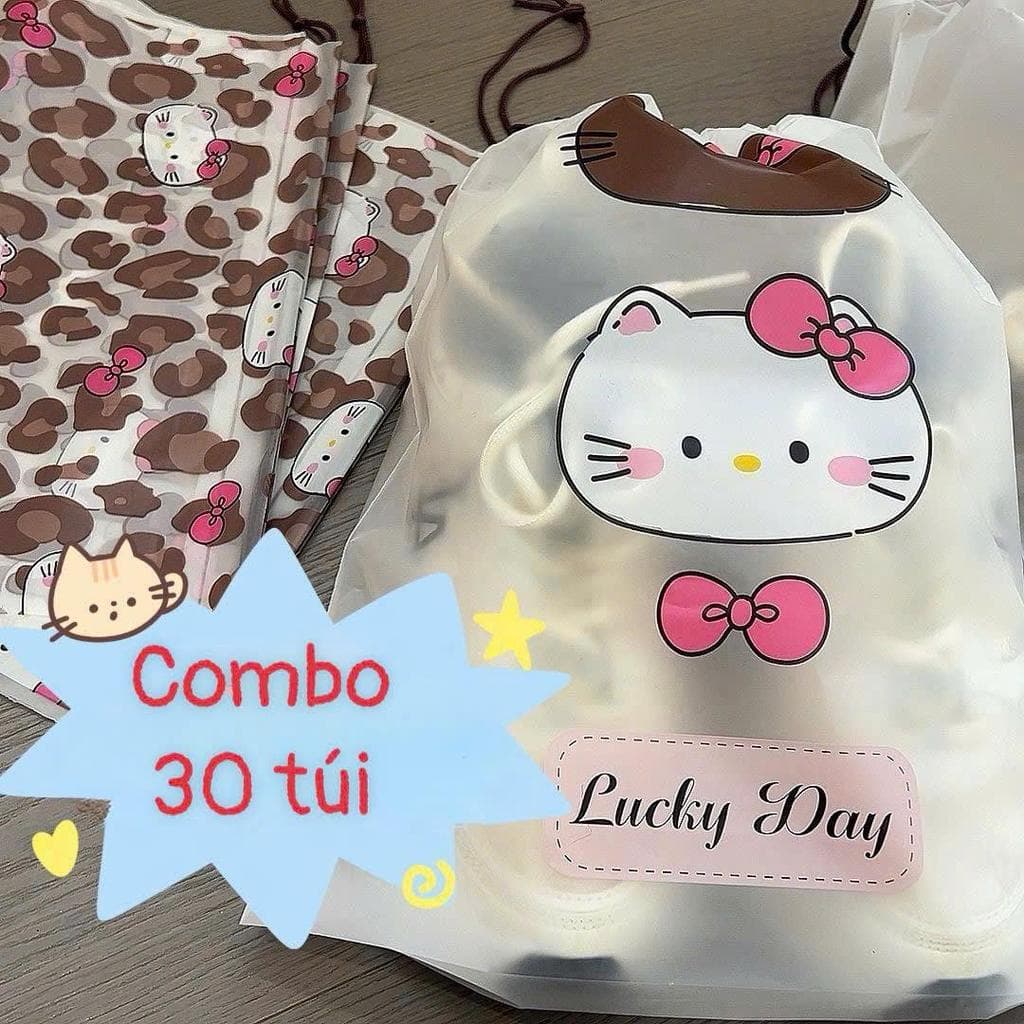 Bộ 10 Túi Đựng Giày Dép Gia Đình, Du Lịch Hình Hello Kitty, Chống Bụi, Gọn Gàng, Tiện Lợi Khi Sử Dụng