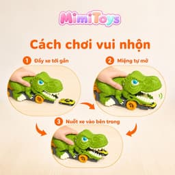 Đồ Chơi Xe Khủng Long T-Rex Nuốt Ô Tô BiboToys – Kèm Xe Con, Đồ Chơi Nhập Vai Cho Bé Từ 3 Tuổi 7