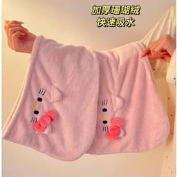 Khăn quấn đầu khô nhanh hình thú đáng yêu, khăn ủ tóc đa năng mềm mịn dày dặn thấm hút tốt 6