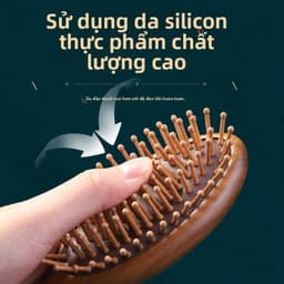 Lược đệm hơi gỗ đàn hương – [Chải mượt & massage da đầu & Thả rụng tóc] , thông kinh lạc, tiện mang theo 3