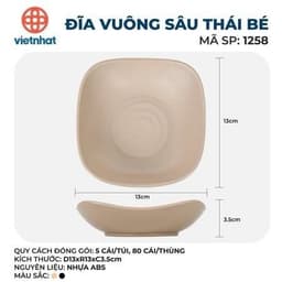 Combo 3,5 Đĩa Vuông Thái Nhám cao cấp Việt Nhật, đĩa đựng đồ , đựng hoa quả nhà hàng khách sạn 6