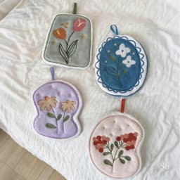 Khăn Lau Tay Treo Tường Nhà Bếp Hình Cây Hoa, Thấm Hút Tốt, Nhanh Khô 4