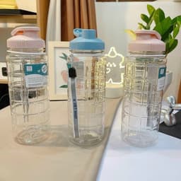 Bình nước học sinh kẻ caro 500ml/750ml/900ml Cao Cấp, Bình đựng nước thể thao có quai chắc chăn Việt Nhật 2