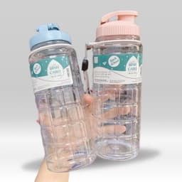 Bình nước học sinh kẻ caro 500ml/750ml/900ml Cao Cấp, Bình đựng nước thể thao có quai chắc chăn Việt Nhật 4