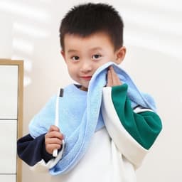 Khăn Choàng Đánh Răng Trẻ Em | Chống Ướt, Vải Lông Microfiber Siêu Mềm, Nút Bấm Cố Định 5