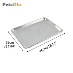 PETSOLA Thương Mại Nhôm Pizza Chảo Đục Lỗ Tấm Nướng Bánh Chống Dính Hình Chữ Nhật Khay Bánh Mì Lò Nướng Bộ Dụng Cụ Nướng Bánh 5