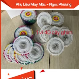 kim cúc kim gim cố định vải chuyên dụng cho thợ may 3 vĩ 120 cây ghim thương hiệu Hoa Mai 2