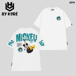 Áo Thun Chuột Vui Vẻ The Boy 3374 Localbrand HY KORÉ Vải Cotton 100% Co giãn 2 Chiều 250gsm Phom Rộng Unisex Oversize 1