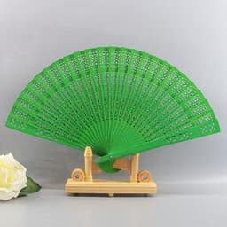 (kèm tua sen) Quạt gỗ xếp nhiều màu cổ trang cầm tay phong cách thanh lịch 5