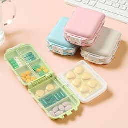 Hộp Chia Thuốc 7 Ngăn Mini Du Lịch, Hộp Đựng Thuốc & Trang Sức Nắp Kín Chống Ẩm Nhỏ Gọn 1