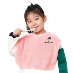 Khăn Choàng Đánh Răng Trẻ Em | Chống Ướt, Vải Lông Microfiber Siêu Mềm, Nút Bấm Cố Định 4