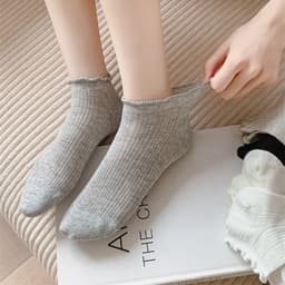 Nữ Tất Mỏng Nhật Bản Hàn Quốc Ren Lưới Màu Trơn Đơn Giản Phù Hợp Với 4