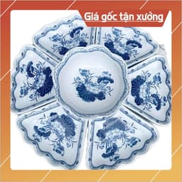 Bát Tràng Bộ Bát Đĩa Mặy Trời Hoạ Tiết Hoa Sen - Sản Phẩm Gốm Sứ Cao Cấp 3