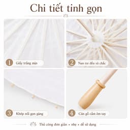 DÙ GIẤY TRẮNG CỔ TRANG DIY – Ô ĐẠO CỤ CHỤP ẢNH, DECOR TIỆC CƯỚI PHONG CÁCH CỔ ĐIỂN 6