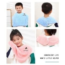 Khăn Choàng Đánh Răng Trẻ Em | Chống Ướt, Vải Lông Microfiber Siêu Mềm, Nút Bấm Cố Định 2