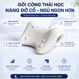 Gối Công Thái Học, Gối Masage Cổ Tại Nhà Giúp Thư Giãn Đốt Sống Cổ, Hỗ Trợ Đỡ Cổ Vai Gáy Giảm Đau Mỏi Hiệu Quả 4