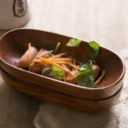 Khay hình thuyền URKIBESOTA, Bát phục vụ hình thuyền thủ công bền bỉ, Hộp đựng thực phẩm phong cách Nhật Bản hình chữ nhật trang trí Đồ dùng bằng gỗ 6