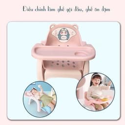Ghế ăn dặm cho bé kiêm ghế gội đầu, ghế ngồi học bài tập tô tập viết tiện ích 3 trong 1 ( có hộp ) SHOP SAMMY 3