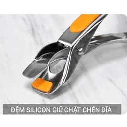 [ DEAL SỐC ] Kẹp Gắp Đồ Nóng Inox 304 Không Bỏng Không Gỉ Silicon Chống Trượt, Gắp Chén Dĩa Nồi Chiên 4