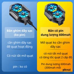 Quạt tản nhiệt khí 2 cánh Gouile FS01 có pin dung lượng 600mah kẹp lên điện thoại siêu mát 2