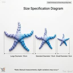 In 3D Di Động Sao Biển Phong Cách Dạ Quang Khớp Linh Hoạt Giải Nén Đồ Trang Trí Sáng Tạo Mô Hình Sinh Vật Biển 5