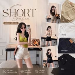 Quần Short Jean Nữ CHEZIHOUSE Vải Jean Mềm Qc Lưng Cao Tôn Dáng #8601-04 4 màu siêu đẹp 8