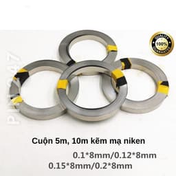 Kẽm Hàn Cell Pin 18650 Dùng Cho Máy Hàn điểm Kẽm Mạ Niken Nguyên Chất Loại 1 (Cuộn 5m, 10m) K5m 1